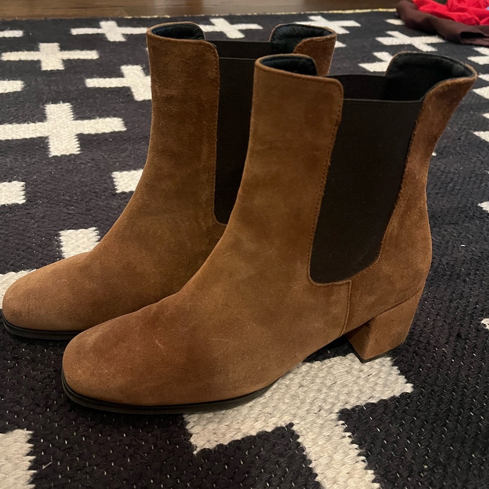 Brown Suede Ankle Booties